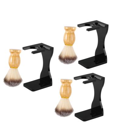 Minkissy 3 sets Raziet Bartbrush Face Staubwedel Brush Razor and Beat Razor Brazil For Men Tool Stand Men Ship