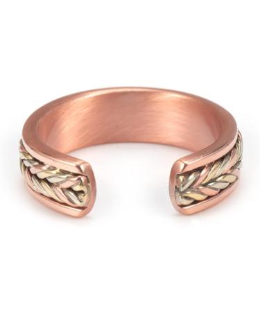 EnerMagiX Tri Tone Pure Copper Magnetic Rings for Women - 2 Magnets, Braided Design - Buy Online on GoSupps.com