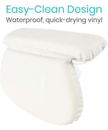 Xtra-Comfort Slip Resistant Spa Bath Pillow - Waterproof, Thick & Soft - Fits Curved/ Straight Tubs - Head and Neck Support - Bathtub Accessory - Buy Online on GoSupps.com