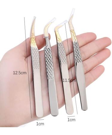 LUKEO Eyelash Extension Tweezers - Easy Fan Russian Volume Lashes - Set of 4 - Buy Online on GoSupps.com