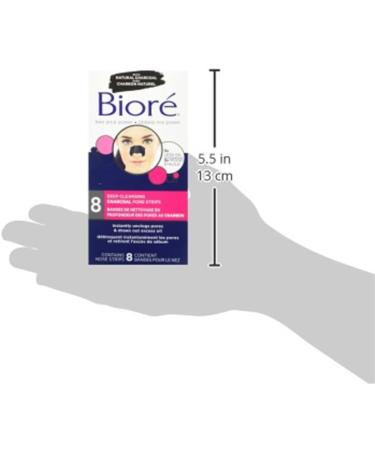 Bior Deep Cleansing Charcoal Pore Strips for Instant Pore Unclogging and Blackhead Removal (8 Count) Charcoal 8 count (Pack of 1) - Buy Online on GoSupps.com