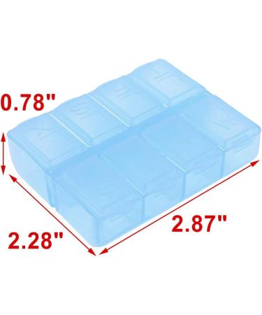 uxcell 8 Compartment Pill Organizer Box - Blue | Portable Gadget Storage | 7.3cm x 5.8cm x 2cm | International Shipping Available - Buy Online on GoSupps.com