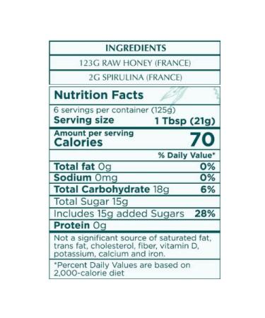 Spirulina Honey by Les Abeilles de Malescot - 4.4 oz | Natural Immune Support & Nutrient Rich - Buy Online on GoSupps.com