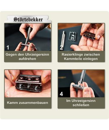St rtebekker Premium Razor Hobel Solingen - Steel Handle 10 Blades Wet Shaving Set - Gift Idea - Premium Quality Made in Germany - Buy Online on GoSupps.com