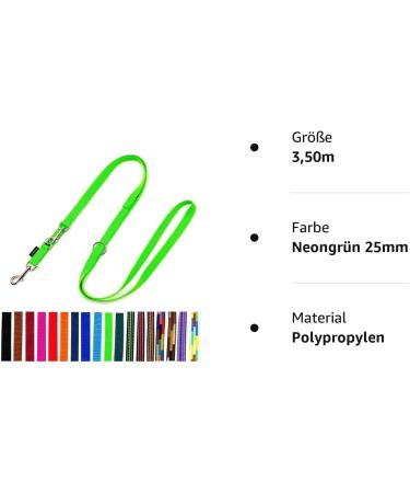 Adjustable Double Dog Leash 3.50m for Large Dogs - Neon Green 25mm | International Shipping - Buy Online on GoSupps.com