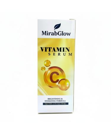 MirabGlow Vitamin C Serum for Face with Hyaluronic Acid Vitamin E & Ferulic Acid Anti-Aging Brightening Formula to Improve Dark Spots Fine Lines & Wrinkles Suitable for All Skin Types 2 fl oz - Buy Online on GoSupps.com