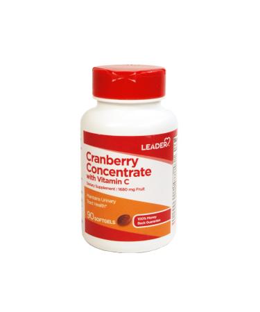 Leader Cranberry Concentrate with Vitamin C Softgels 90 Count per Bottle 90 Cranberry