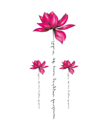 Yesallwas 6 Sheet Temporary Tattoo Sticker Set - Flowers Rose Lotus Butterfly Design - Waterproof and Long Lasting Body Art for Women and Girls - Buy Online on GoSupps.com