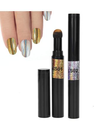 iFCOW 2pcs Nail Art Air Cushion Powder Pen - Nail Glitter Mirror Powder Tool for Perfect Manicure - Buy Online on GoSupps.com