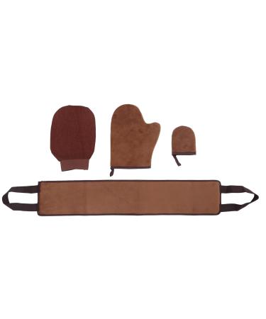 4 Pcs Self Tanning Mitt Set Reversible Mini Gloves with Exfoliating Soft Flocking Easy to Apply for Even Sun Kissed Skin Includes Mini and Large Gloves Strap and Bag - Buy Online on GoSupps.com