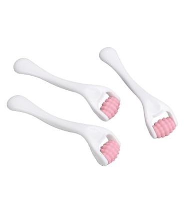 3 Pack Facial Muscle Massage Roller Eye Facial Massage Roller Lightweight and Portable for Travel Home (PINK)