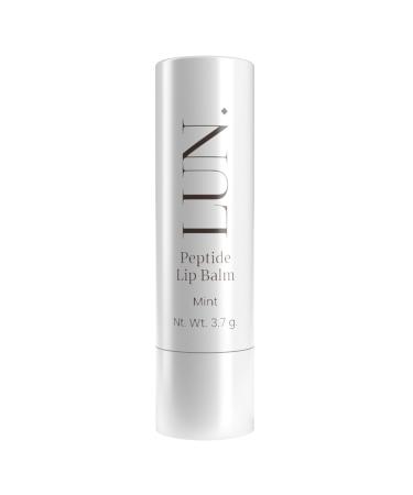Lun Peptide Lip Balm Clean Formula Hydrating with Hyaluronic Acid Peptides Blue Light Protection Untinted Mint Flavor 3.7g