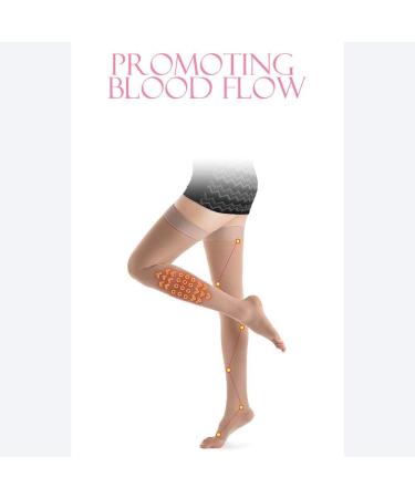 Buy Aciyd Elastic Leg Compression Stockings | Comfortable Durable Cuff for Varicose Veins & Edema Relief (23-32mmHg) - Black M - International Shipping Available - Buy Online on GoSupps.com