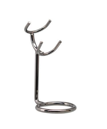 Fenteer Shaving Brush Stand Holder Men Shaving Brush Hanger Storage Holder Organizer for Barber Shower Home Dark Silver