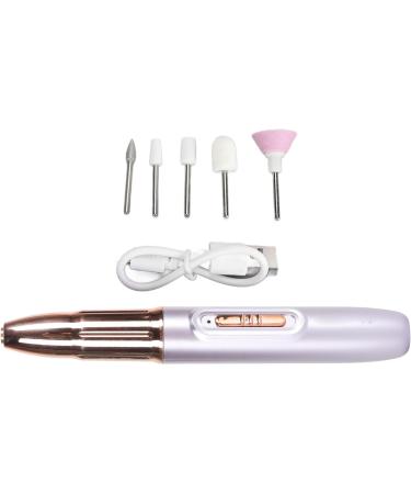 Portable Mini Nail Drill Kit with 5 Interchangeable Bits Easy to Use Compact and Powerful for Manicure Pedicure (Light Purple) - Buy Online on GoSupps.com