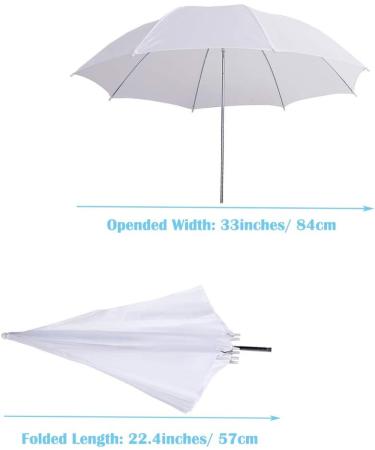 Photography Umbrella Lighting Kit - 4 Pack 33/84cm Soft White Translucent and Reflective Umbrellas for Studio Shooting - Photo and Video Lights - Buy Online on GoSupps.com