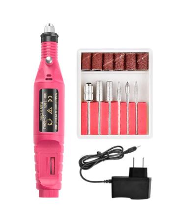 JacobsParts Electric Nail Drill File Acrylic Art File Manicure Pedicure Portable Machine Kit (Pink)