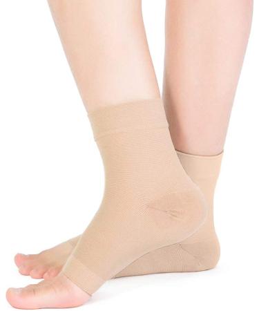 SPOTBRACE Medical Compression Ankle Brace - Pain Relief & Support for Ankle Swelling, Tendonitis, Plantar Fasciitis - Nude, Small (1 Pair) - Buy Online on GoSupps.com
