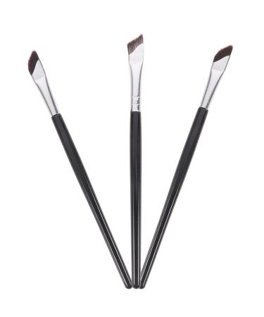 PAMINGONO 3pcs Set Angled Concealer Brush Eyebrow Brush Eyeliner Brush Eyeliner Tool Eyeshadow Brush Wood