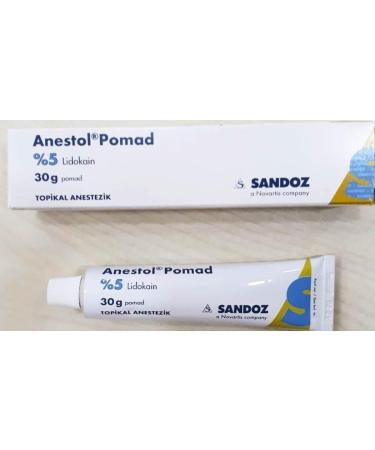 ANESTOL Maximum Strength Lidocaine 5% Topical Pain Relief Cream for Hemorrhoids Burn and Itching | English Leaflet