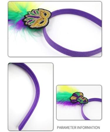 hgnxa Mardi Gras Headband for Woman with Sequins Feather Delicate Headbands Anti Slip Headbands Sweet Girls Prom Supplies Headband mask - Buy Online on GoSupps.com
