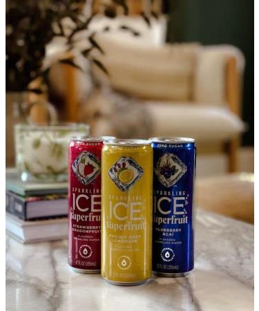 Sparkling ICE Superfruit Variety Pack - 12 Fl Oz Cans, Zero Sugar - Strawberry Dragonfruit Blueberry Acai Pear Lemonade | Pack Of 12 - Buy Online on GoSupps.com