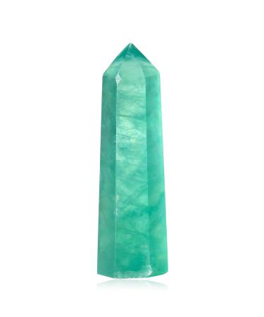 Xiannvxi 2 "green fluorite crystals healing crystal wall gemstones stones tower natural hexagonal point rods meditation energy therapy stones green fluorite 2 inches