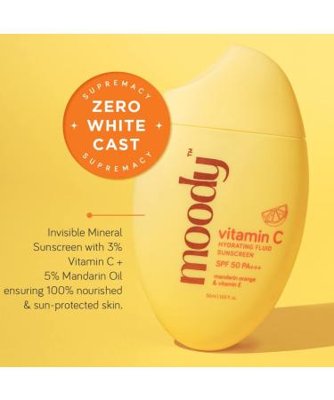 SPF 50 PA+++ Vitamin C Sunscreen | Blue Light Protection | Hydrating Non-Greasy Zero White Cast | For All Skin Types | 50g - Buy Online on GoSupps.com