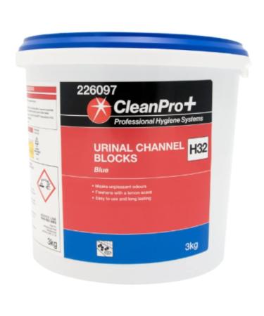 CleanPro+ Blue Urinal Channel Blocks H32 3kg x 1 Blue Urinal Blocks