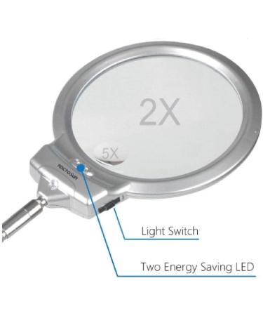 Desktop Magnifier 2X 6X Folding Handsfree Magnifier with 2 Led Lights Plastic Base Hose Reading Watch Repair Illuminated Magnifier Made in China - Buy Online on GoSupps.com