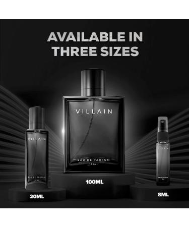 Vil'lain Perfume For Men Eau De Parfum Premium Long Lasting Fragrance Spray Woody & Spicy - 100ml (3.38 Fl Oz) - Buy Online on GoSupps.com