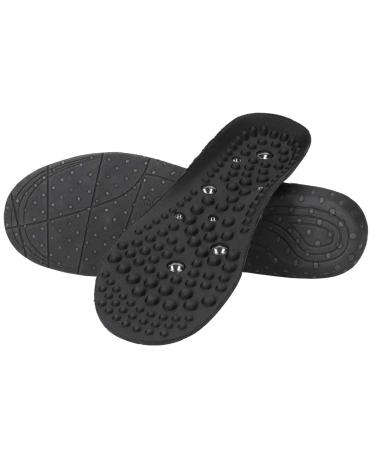 Brrnoo magnetic massage insoles healthy and breathable foot acupoint massage insoles magnetic foot reflex zone massage promote blood circulation relieve the tires (small size 35-41-black) small size 35-41 black