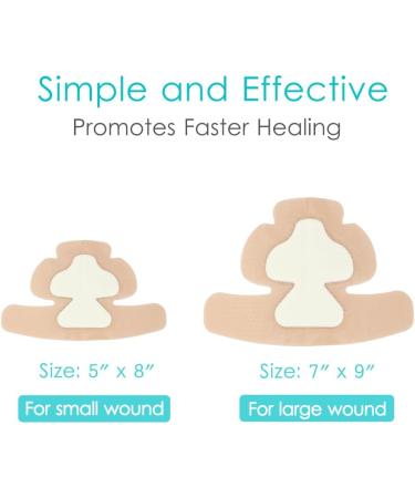 Silicone Heel Foam Bandages - Waterproof Absorbent Dressing for Ulcers & Cracked Heels (Pack of 2) - 5x8 Inch Gentle Adhesive - Buy Online on GoSupps.com