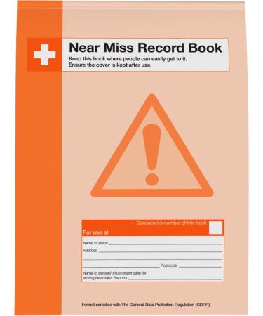 Safety First Aid Near Miss Record Book A4 A4 Near Miss Book