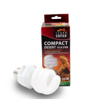Terra Exotica Compact Desert 10.0 UVB Lamp - Selection between 2.0 5.0 8.0 and 10.0 UVB lamps for your terrarium - ideal for reptiles made of deserts and steppes e.g. bare stage and rodent