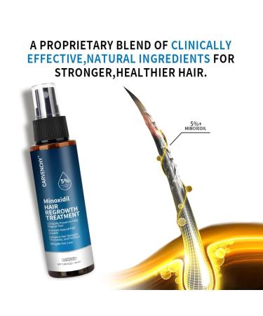 5% Minoxidil Hair Growth Spray 100ml for Men & Women - Stop Hair Thinning Regeneration Treatment for Strong Thick Long Black Hair - Buy Online on GoSupps.com