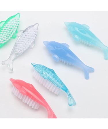 Lurrose 4pcs Nail Brushes Set - Delphin Form Cleaning Brushes for Toenails & Fingernails | Nail Art Tools in Random Colors - Ideal for Nail Peeling & Cleaning - Buy Online on GoSupps.com