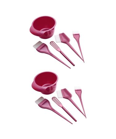 MAGICLULU 2 Sets Hairdressing Tool Professional Blender Mixology Kit Hair Coloring Tool Diy Hair Coloring Kit Pro Tools Hair Coloring Stirrer Hair Coloring Bowl Diy Hair Dye Abs Red Brush