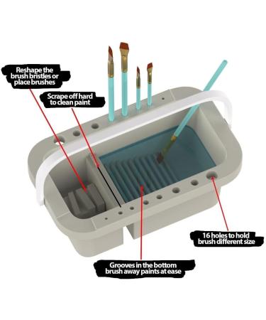 Simplify Aesthetic Paint Palette with 10 Brushes - Acrylic and Watercolor Brush Cleaner, Holder, and Organizer for Water-Based Paints - Buy Online on GoSupps.com