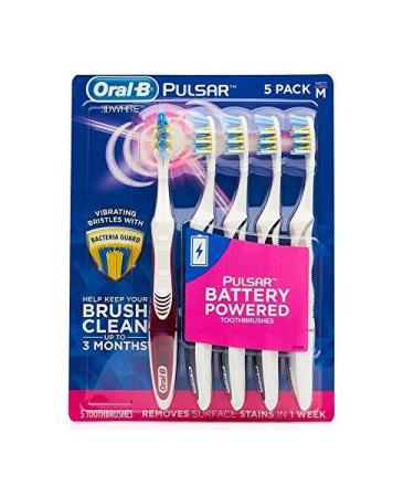 Oral-B Pulsar Vibrating Bristles Toothbrush Medium 5 Pack (Colors May Vary)