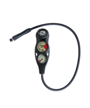 Scubapro 3-Gauge in-Line Diving Console with FS-1.5 Compass Plastic Compact PG, STD DG, FS-1.5 3G in-L PGbar, DGm, FS-1.5N, Metric Bar