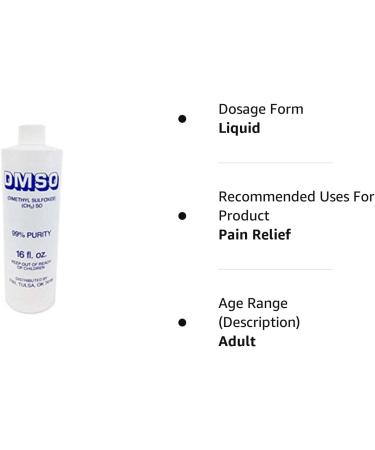 DMSO Liquid Concentrate 99% Pure 16 fl. oz. - Pack of 1 - Best Quality for Pain Relief and Inflammation - Buy Online on GoSupps.com