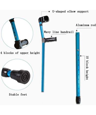 Crutches Walking Sticks Elbow Crutches Comfortable Handle Pads Cover Walking Stick Adjustable Comfortable Adults Kids Women Men Health Care Warm life (blue2 84) Selfless dedication Blue1 84 - Buy Online on GoSupps.com