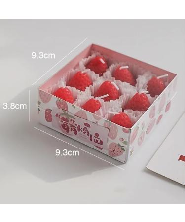 Handmade Strawberry Candles Gift Box - 9 Scented Decorative Candles for Romantic Home D cor | International Shipping Available - Buy Online on GoSupps.com