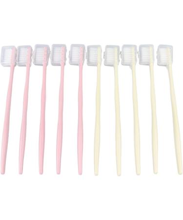 YWBL-WH 10-Part Soft Bristle Toothbrush Set - Portable Travel Toothbrushes with Sleeves for Adults - Buy Online on GoSupps.com