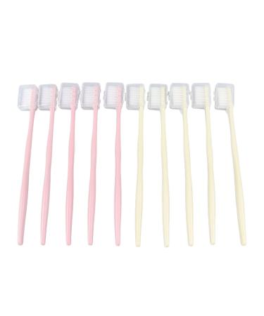 Herchr 10-pack toothbrush set manual toothbrush colorful toothbrush soft toothbrush reusable toothbrushes with a toothbrush cover for adults