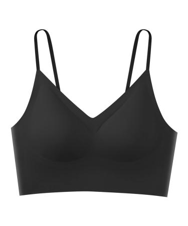 & Seamless women's bra comfortable wireless bras adjustable V-neck bralettes for women padded bras for everyday life Fitness things black XL