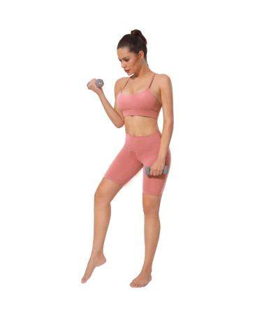 Blouse Casual Pots Sleeveless Tanks Shoulder Solid Women Yoga Cold Lace Bustiers Strong Hold Pink S