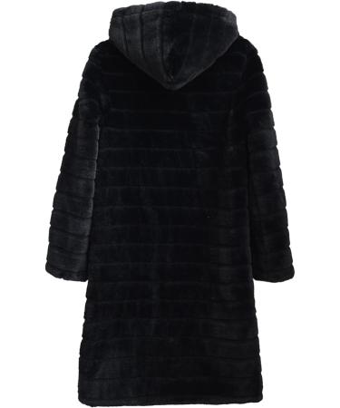 Hanxiulin Oversize Plush Jacket for Women - Warm Fleece Winter Parka Coat with Hood | Casual Long Coats in XL Black - Buy Online on GoSupps.com