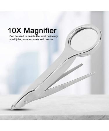 July Gift Magnifying Glass Tweezer Multi-Functional Tweezer with Magnifier 10X Magnifier Professional Tools Portable for Home Use Watchmakers Busniess Use Wacth Repair - Buy Online on GoSupps.com
